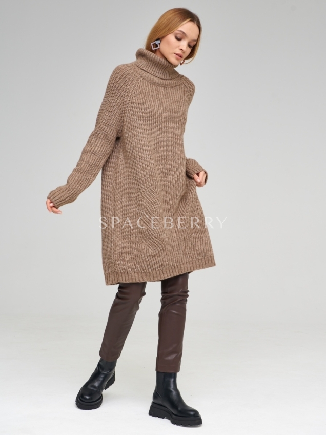 Женский вязаный свитер оверсайз, джемпер
